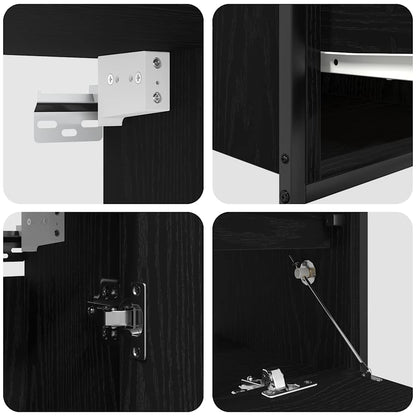 vidaXL 2 Piece Bathroom Furniture Set Black Oak Engineered Wood