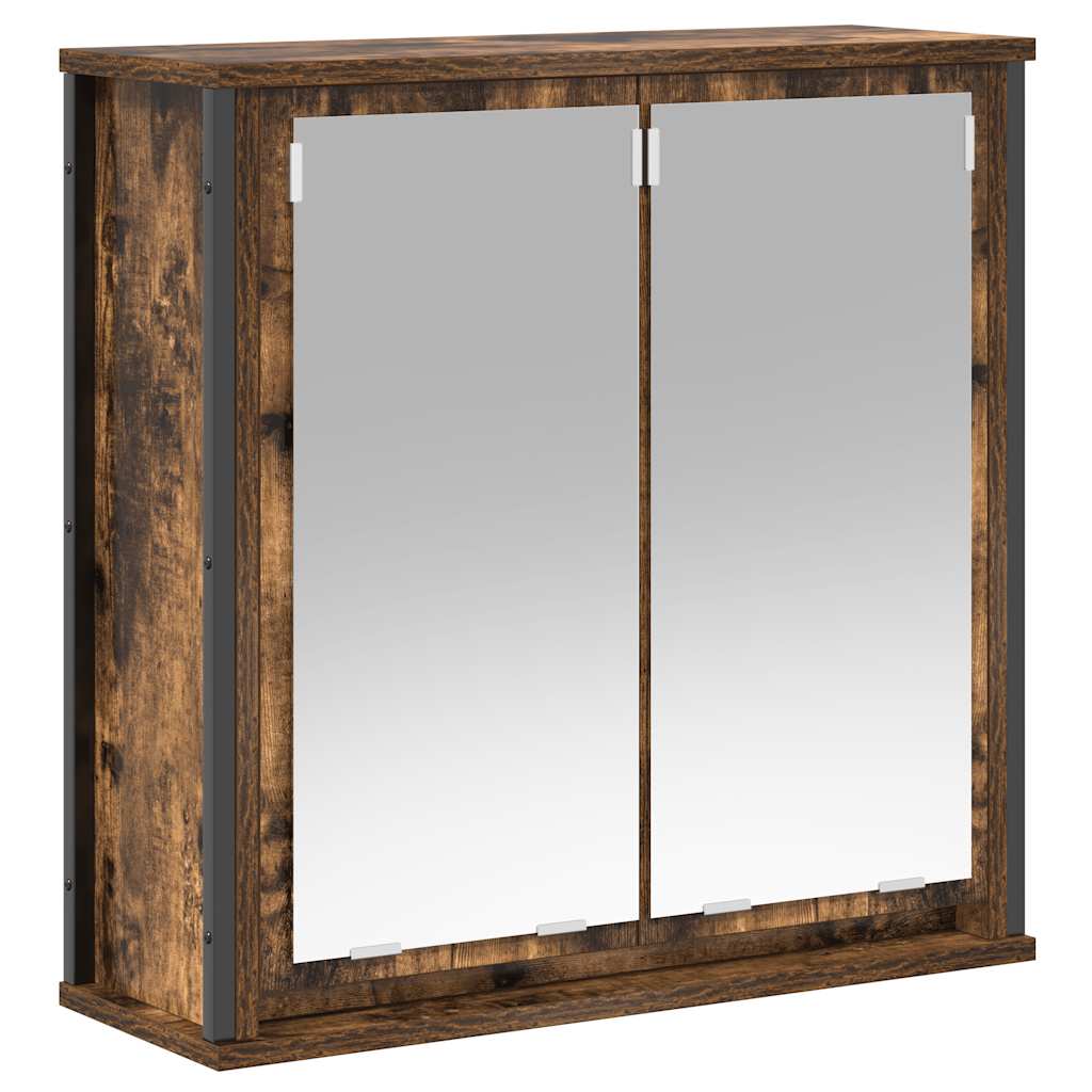vidaXL 2 Piece Bathroom Furniture Set Smoked Oak Engineered Wood