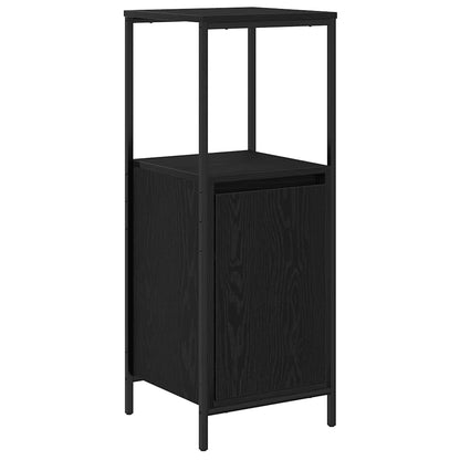 vidaXL Bathroom Furniture Set with Shelf 5 pcs Black Engineered wood