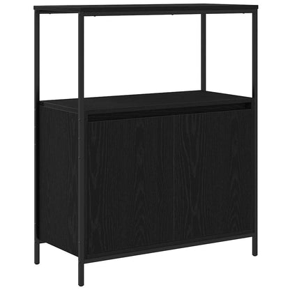 vidaXL Bathroom Furniture Set with Shelf 5 pcs Black Engineered wood