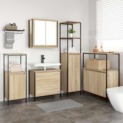 vidaXL Bathroom Furniture Set with Shelf 5 pcs Beige Engineered wood