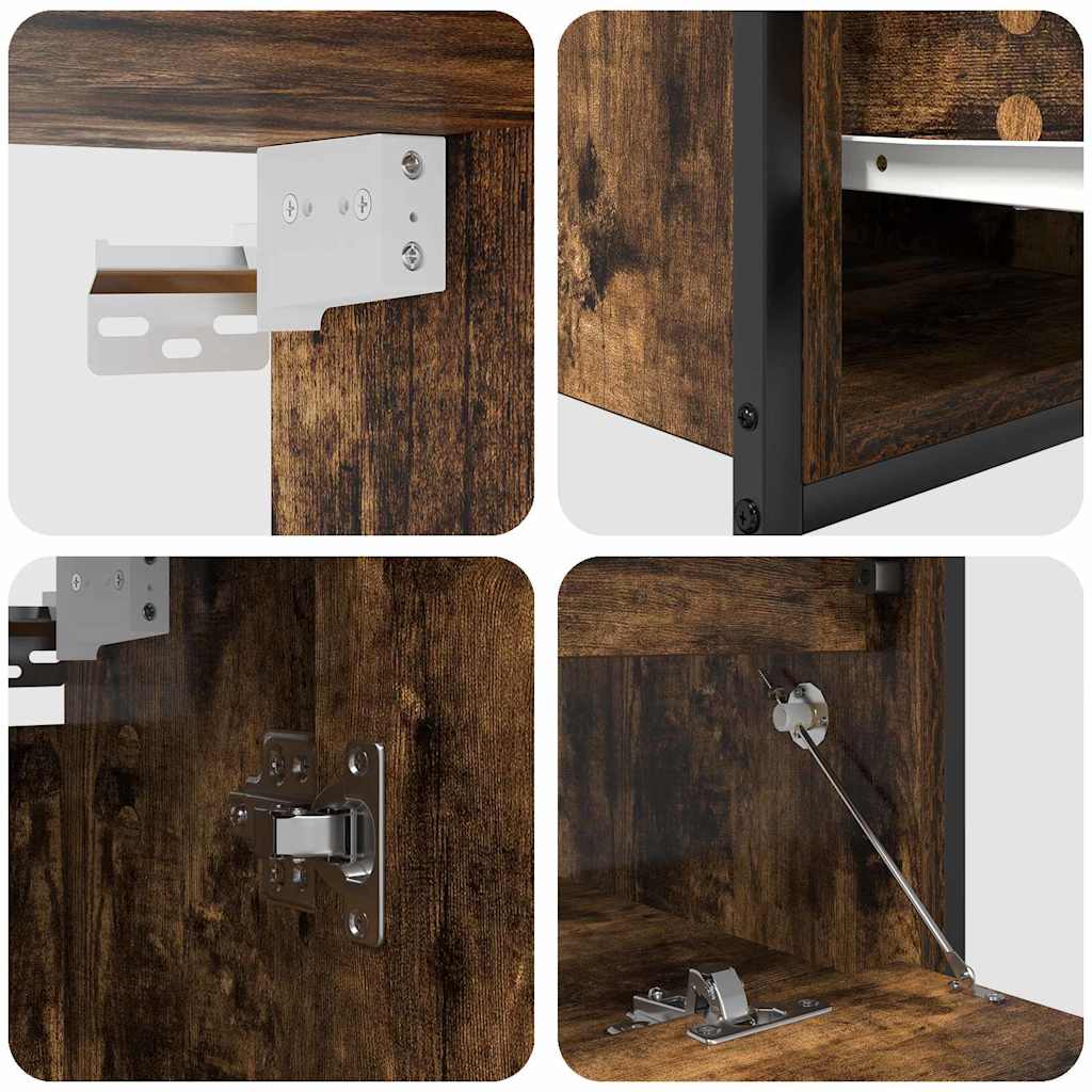 vidaXL Bathroom Furniture Set with Shelf 5 pcs Brown Engineered wood