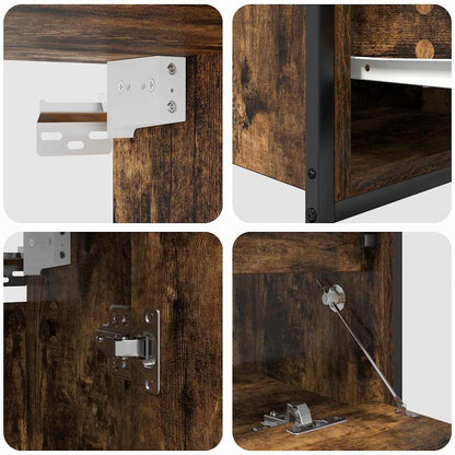 vidaXL Bathroom Furniture Set with Shelf 5 pcs Brown Engineered wood