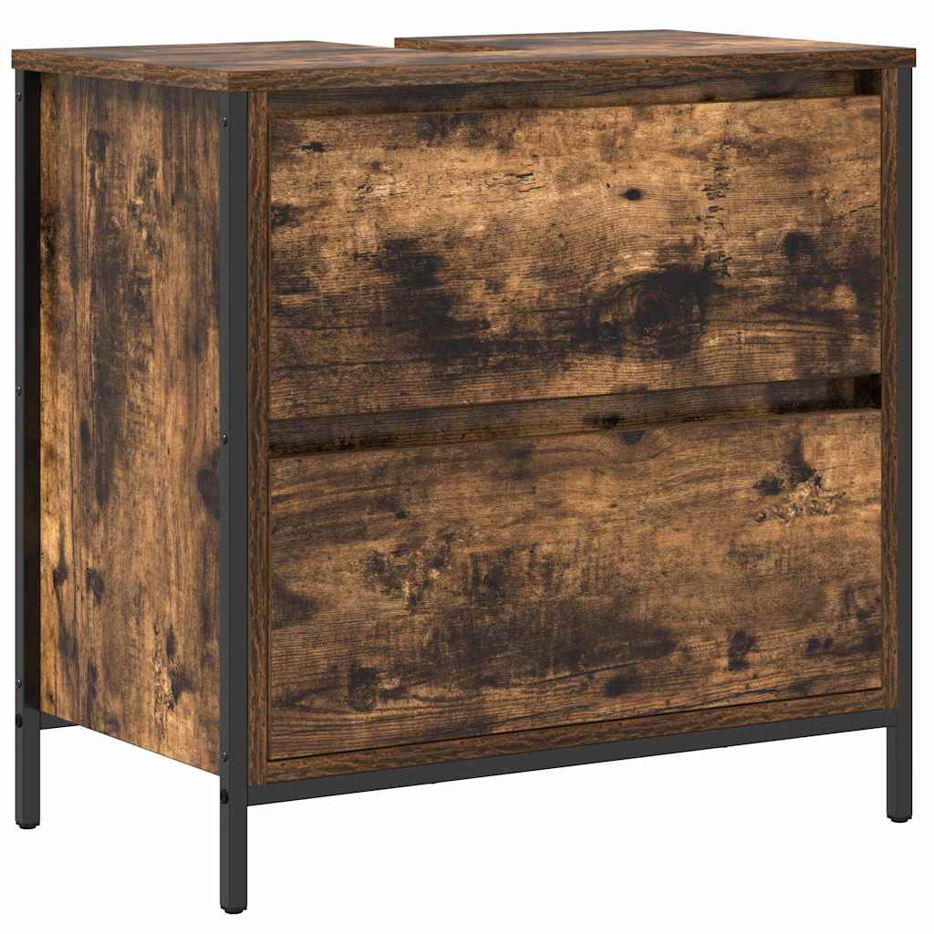 vidaXL Bathroom Furniture Set with Shelf 5 pcs Brown Engineered wood