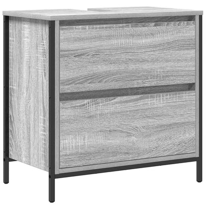 vidaXL Bathroom Furniture Set with Shelf 5 pcs Grey Engineered wood