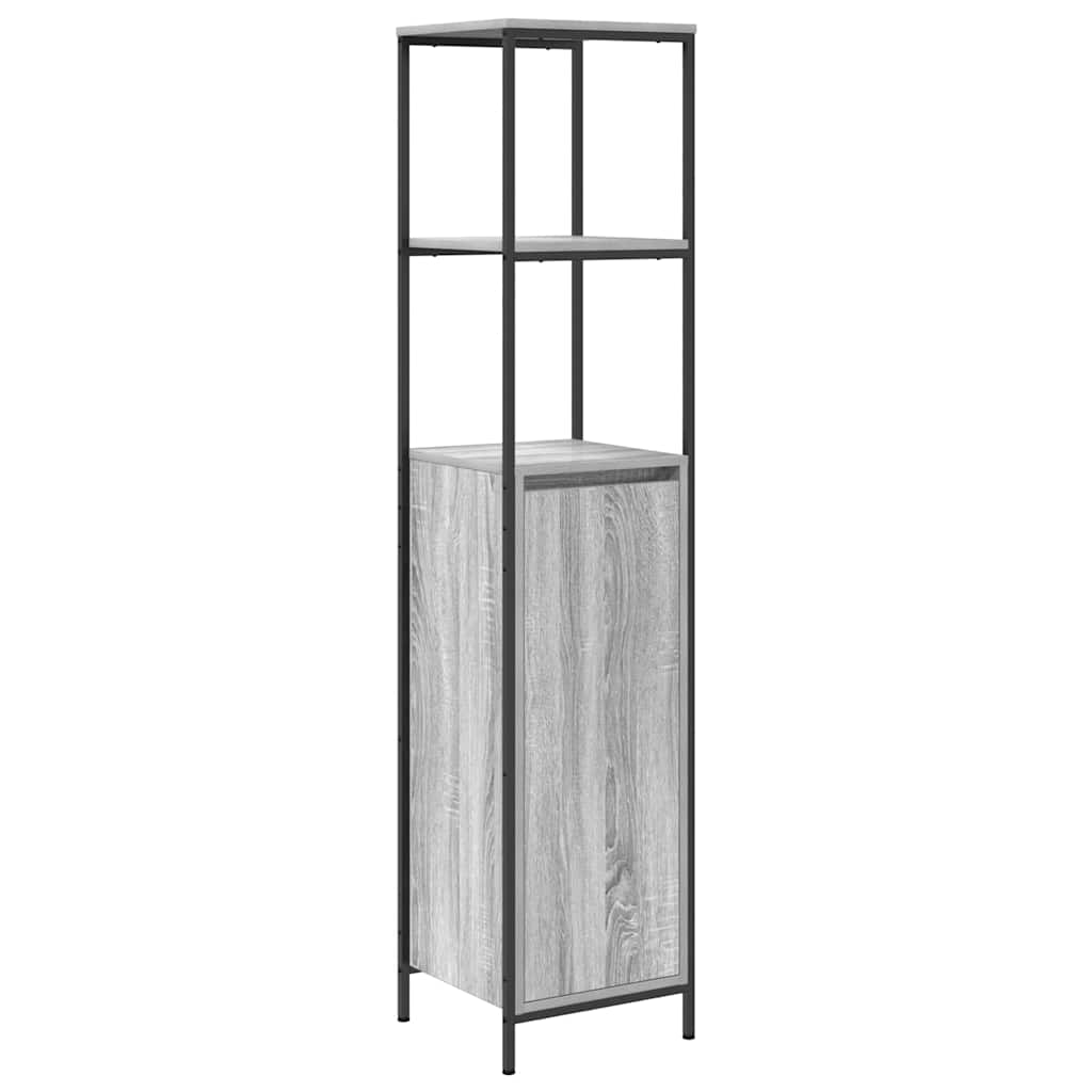 vidaXL Bathroom Furniture Set with Shelf 5 pcs Grey Engineered wood