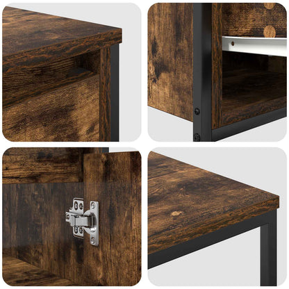 vidaXL Bathroom Furniture Set with Drawer 2 pcs Smoked Oak and Black