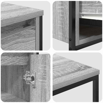 vidaXL Bathroom Furniture Set with Drawer 2 pcs Grey sonoma and Black