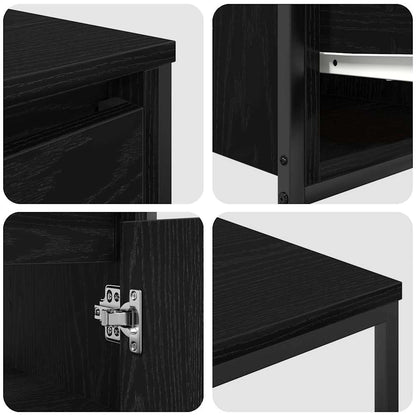 vidaXL Bathroom Furniture Set 3 pcs Black Oak Engineered Wood