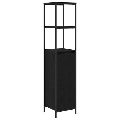vidaXL Bathroom Furniture Set 3 pcs Black Oak Engineered Wood