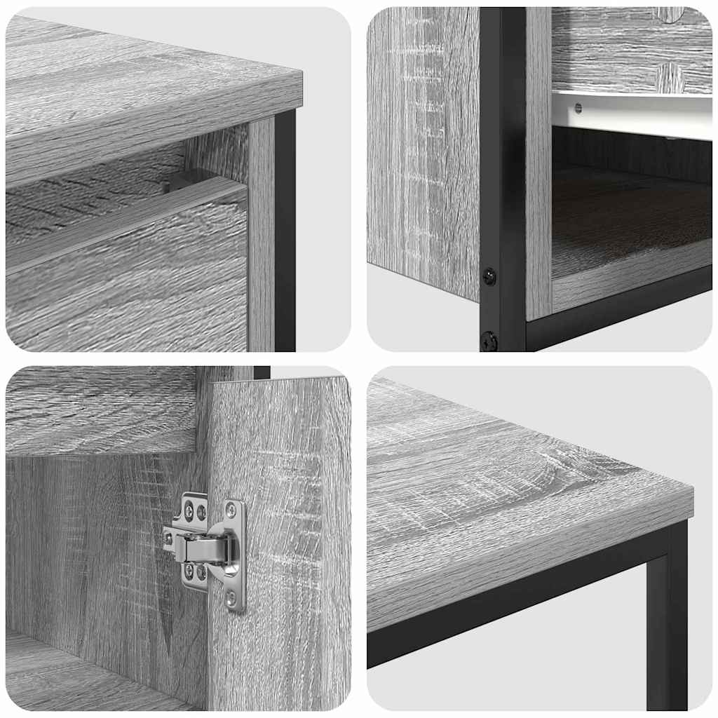 vidaXL Bathroom Furniture Set with Drawer 3 pcs Grey sonoma and Black