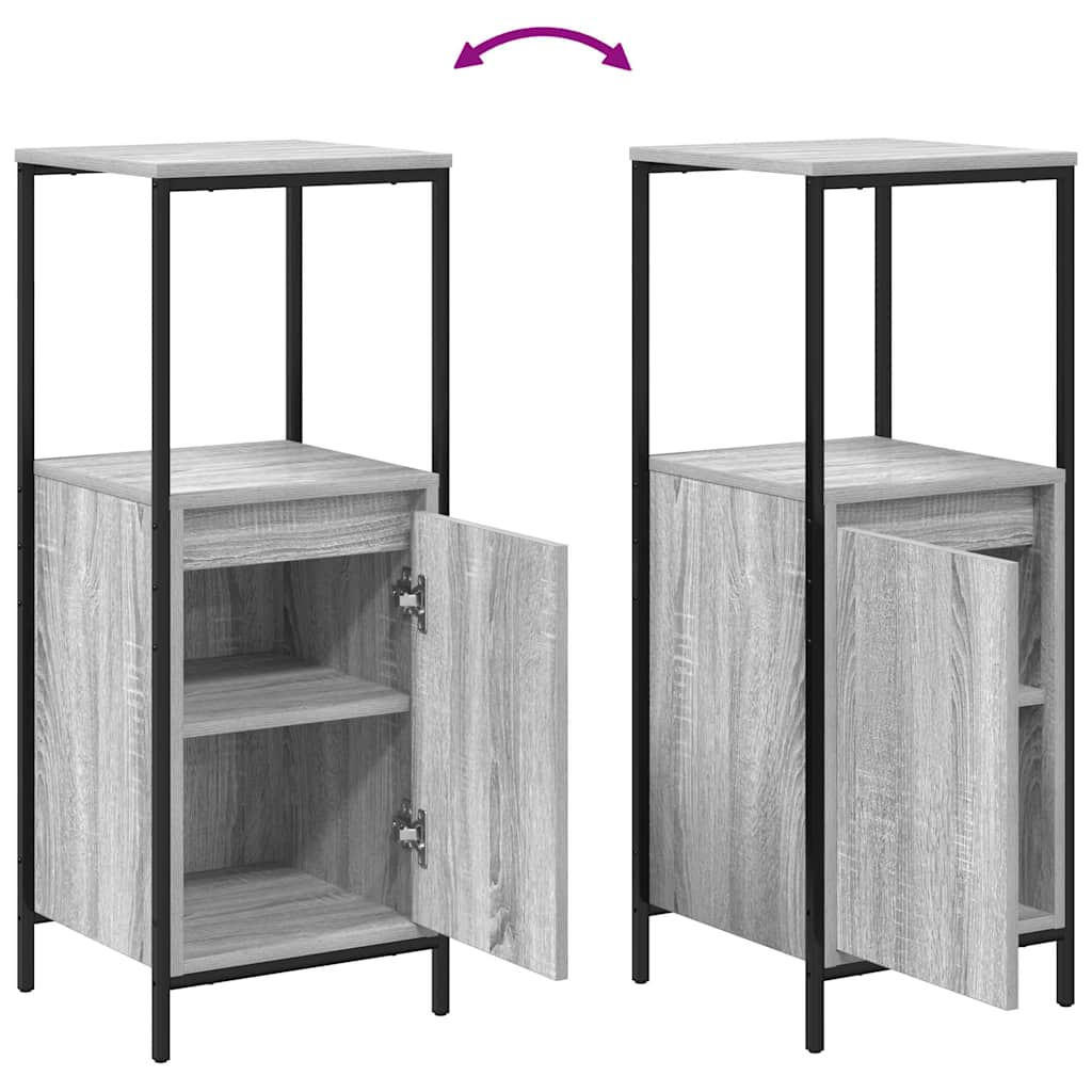 vidaXL Bathroom Furniture Set with Drawer 3 pcs Grey sonoma and Black