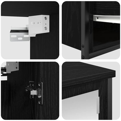 vidaXL Bathroom Furniture Set 5 pcs Black Oak Engineered Wood