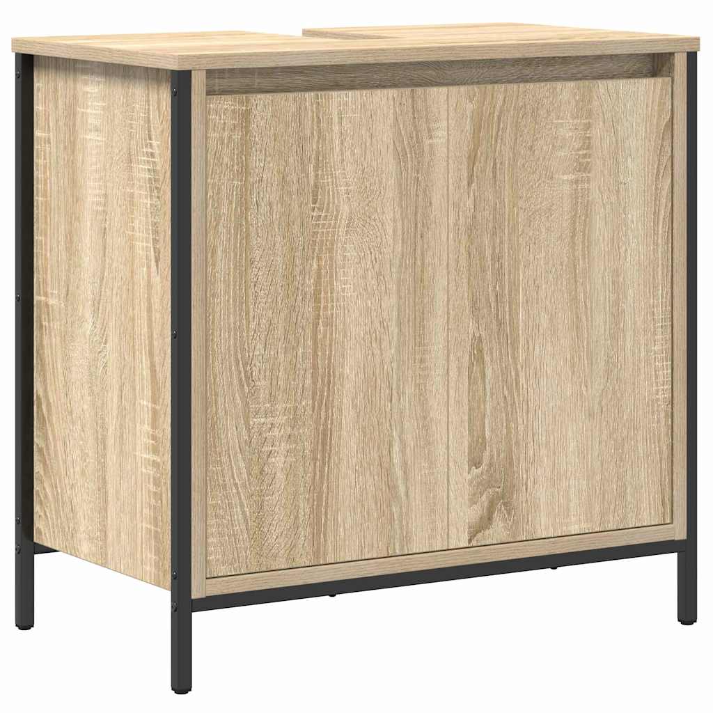 vidaXL Bathroom Furniture Set with Shelf 5 pcs Sonoma Oak and Black