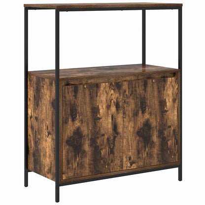 vidaXL Bathroom Furniture Set with Shelf 5 pcs Smoked Oak and Black
