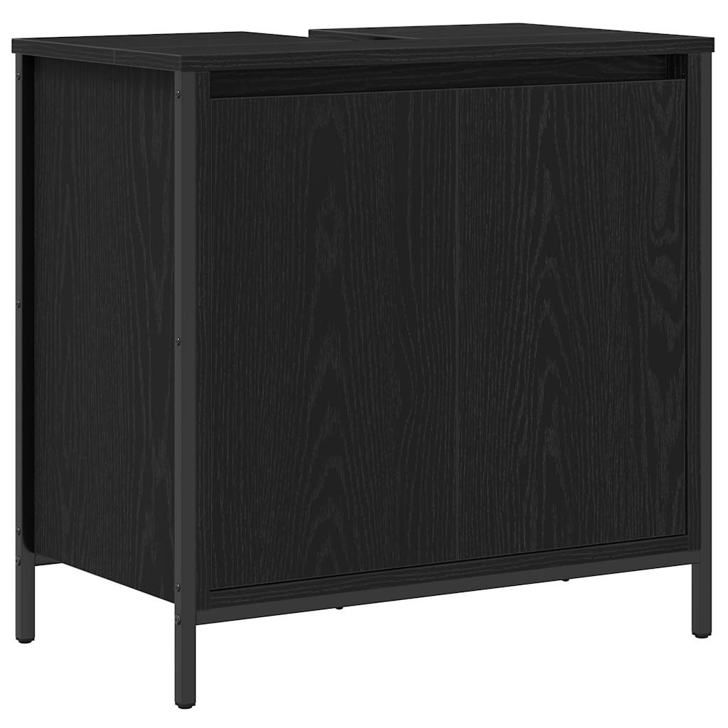 vidaXL 2 Piece Bathroom Furniture Set Black Oak Engineered Wood