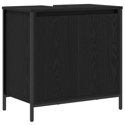 vidaXL 2 Piece Bathroom Furniture Set Black Oak Engineered Wood