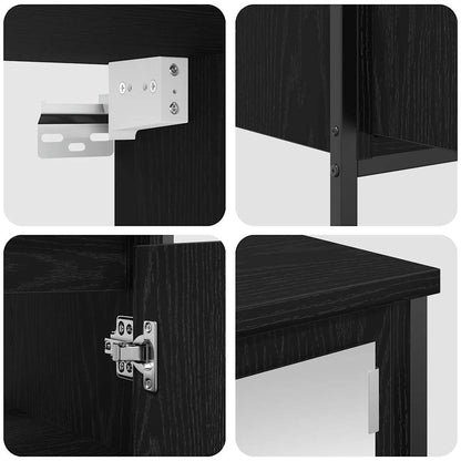 vidaXL 2 Piece Bathroom Furniture Set Black Oak Engineered Wood