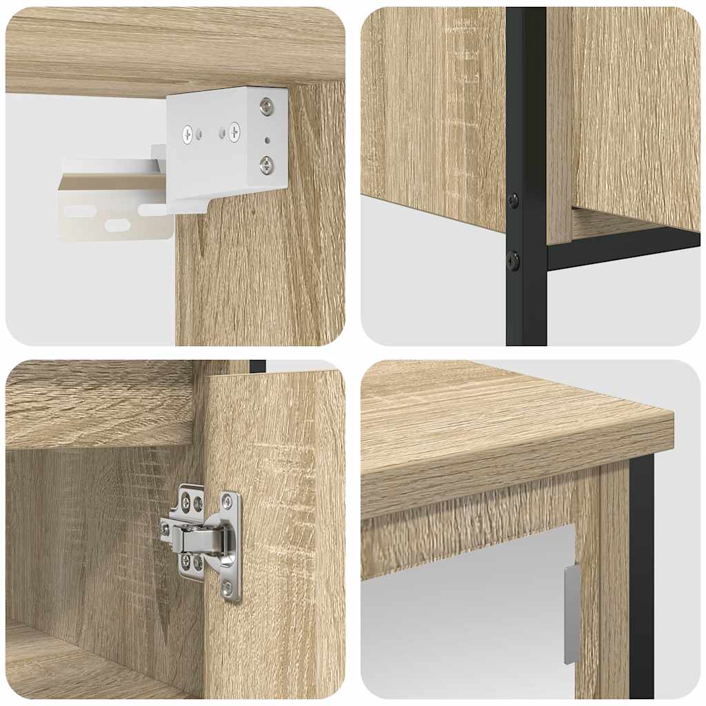 vidaXL 2 Piece Bathroom Furniture Set Sonoma Oak Engineered Wood