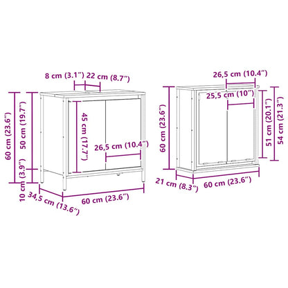 vidaXL 2 Piece Bathroom Furniture Set Sonoma Oak Engineered Wood