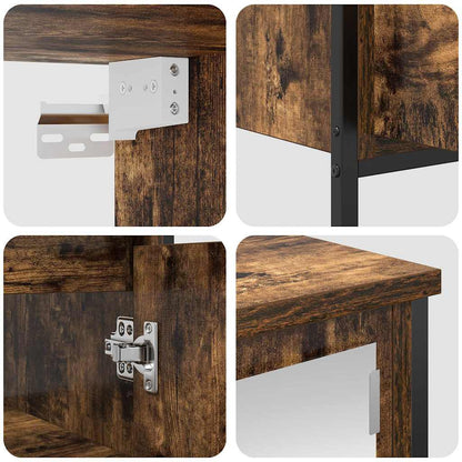 vidaXL 2 Piece Bathroom Furniture Set Smoked Oak Engineered Wood