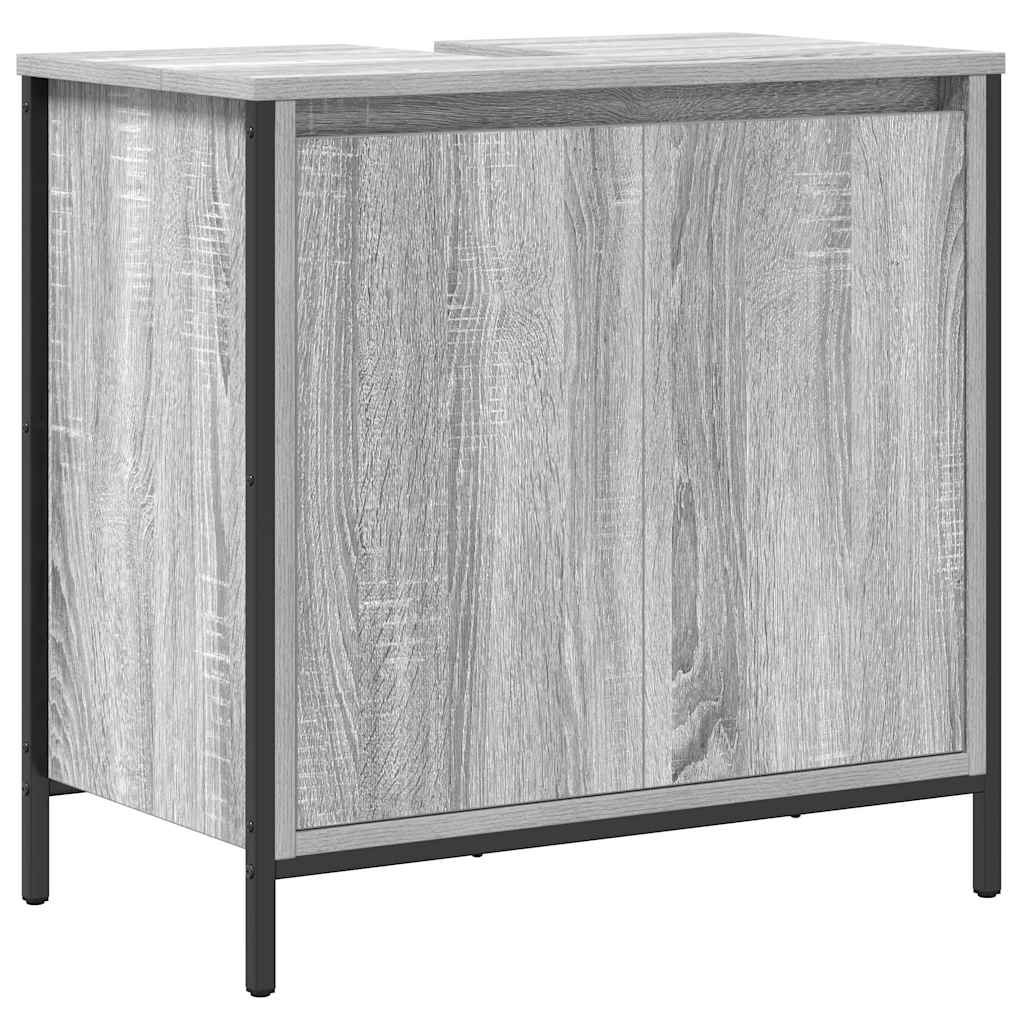 vidaXL 2 Piece Bathroom Furniture Set Grey Sonoma Engineered Wood