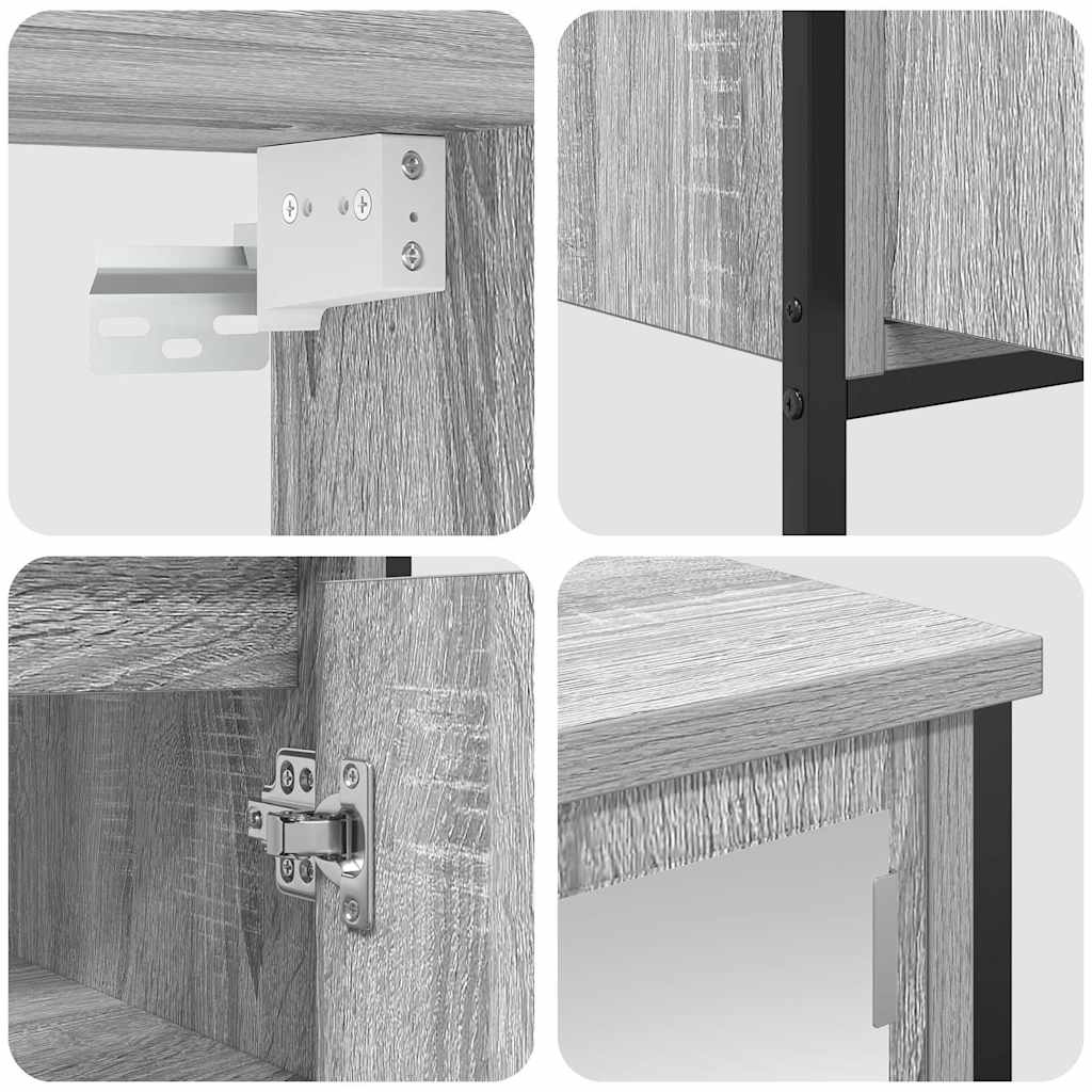 vidaXL 2 Piece Bathroom Furniture Set Grey Sonoma Engineered Wood