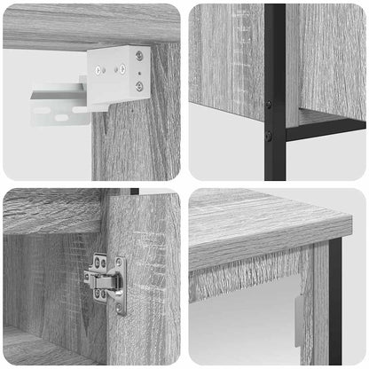 vidaXL 2 Piece Bathroom Furniture Set Grey Sonoma Engineered Wood