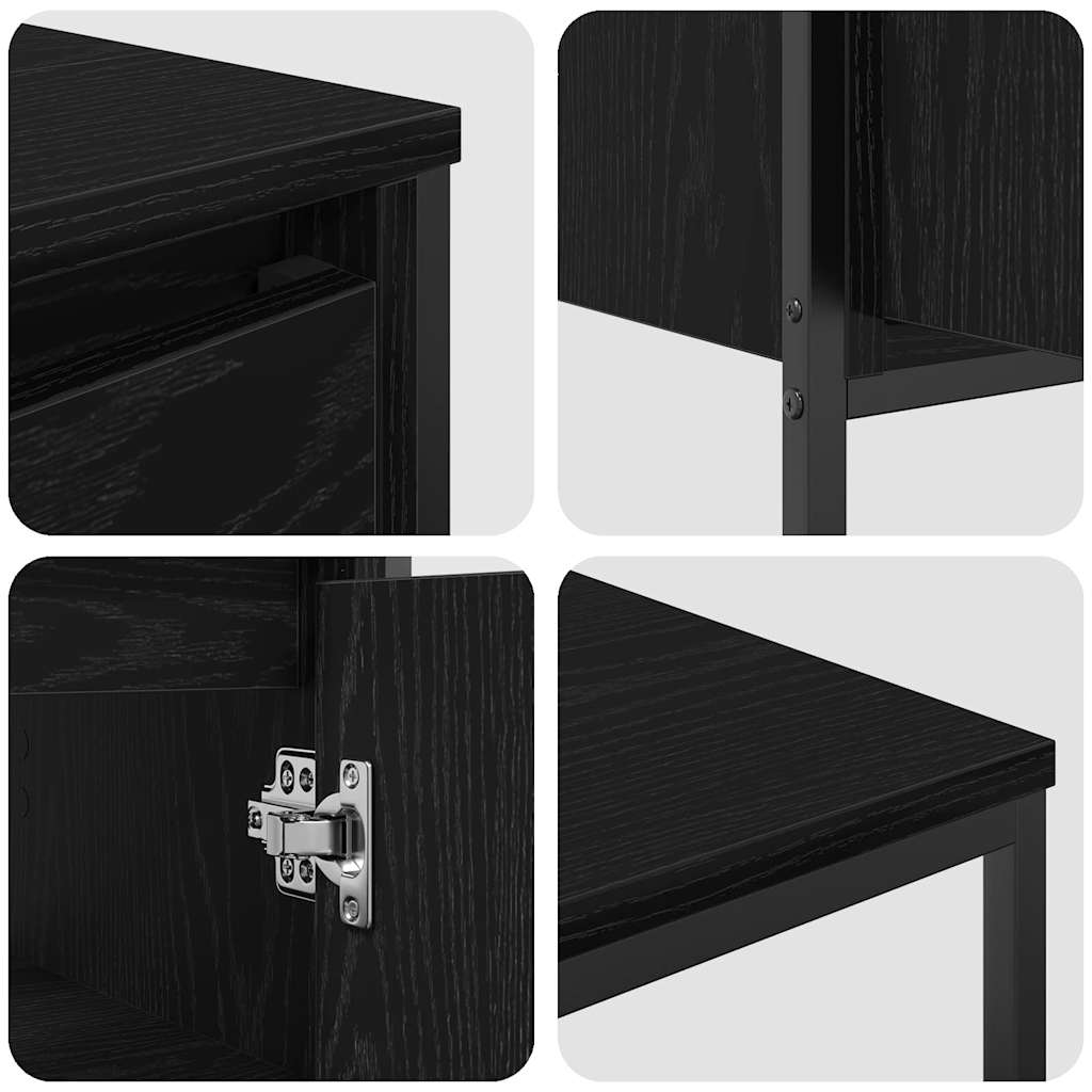 vidaXL Bathroom Furniture Set 3 pcs Black Oak Engineered Wood