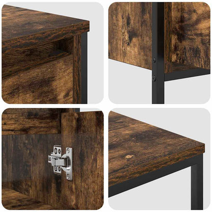 vidaXL Bathroom Furniture Set with Shelf 3 pcs Smoked Oak and Black