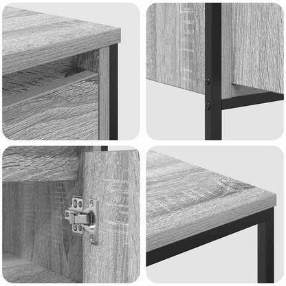 vidaXL Bathroom Furniture Set with Shelf 3 pcs Grey Sonoma and Black