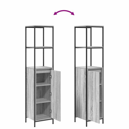 vidaXL Bathroom Furniture Set with Shelf 3 pcs Grey Sonoma and Black