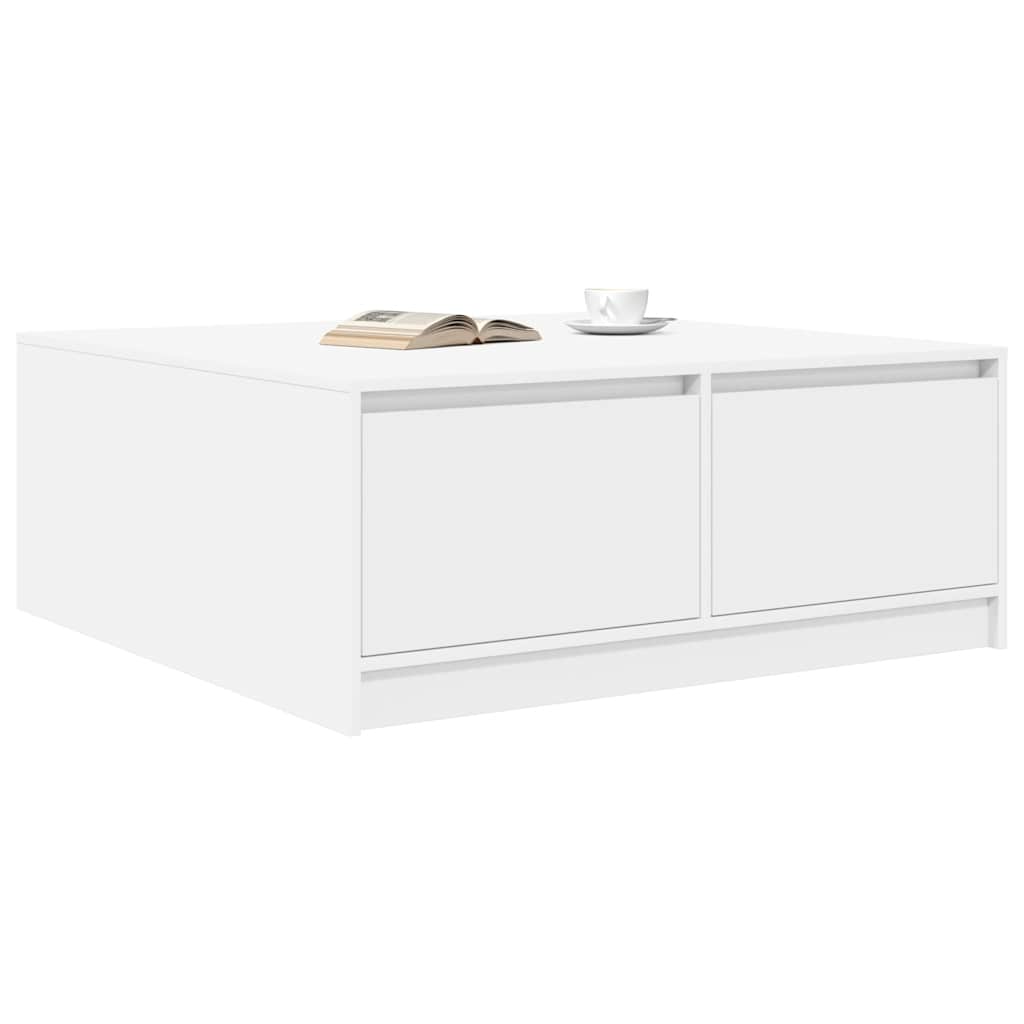 vidaXL Coffee Table with Drawers White 100x100x40 cm