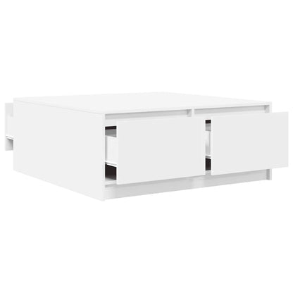 vidaXL Coffee Table with Drawers White 100x100x40 cm