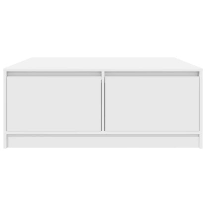 vidaXL Coffee Table with Drawers White 100x100x40 cm