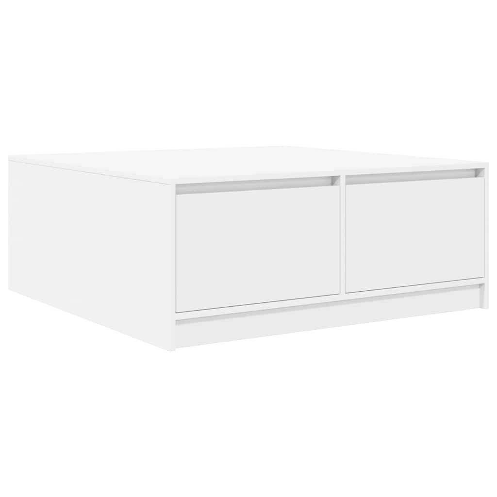vidaXL Coffee Table with Drawers White 100x100x40 cm