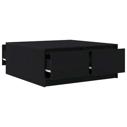 vidaXL Coffee Table with Drawers Black Oak 100x100x40 cm