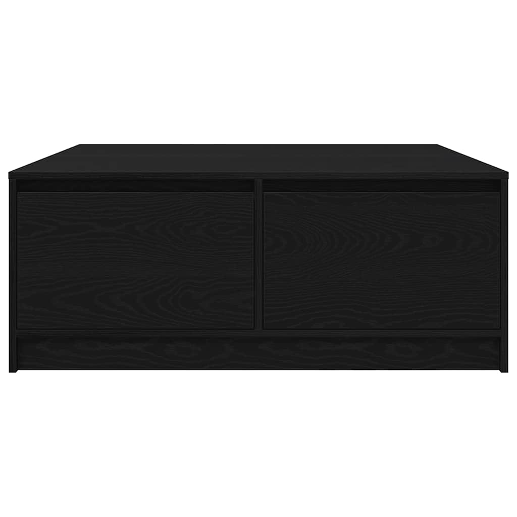 vidaXL Coffee Table with Drawers Black Oak 100x100x40 cm