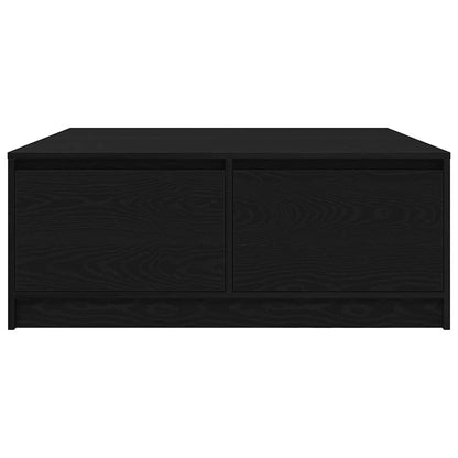 vidaXL Coffee Table with Drawers Black Oak 100x100x40 cm