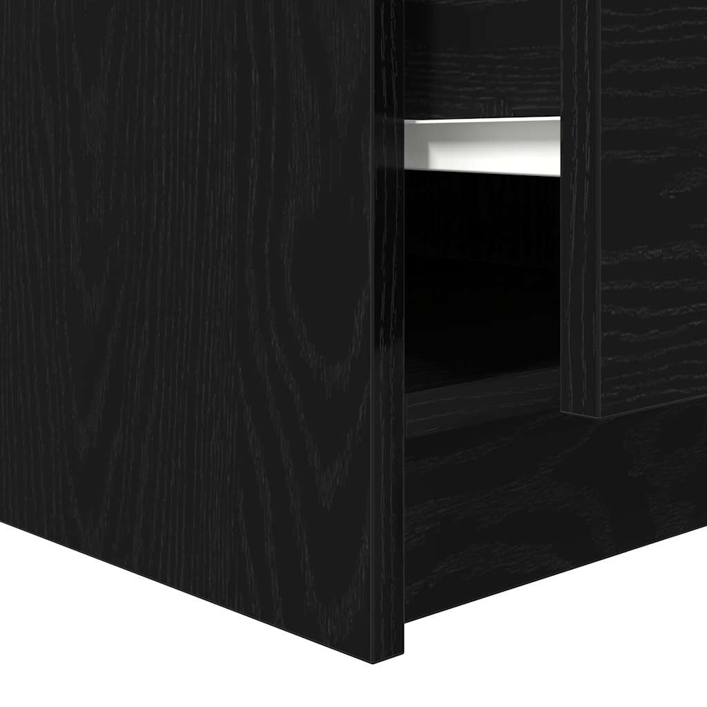 vidaXL Coffee Table with Drawers Black Oak 100x100x40 cm
