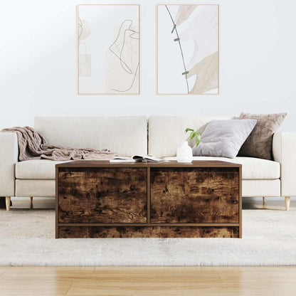 vidaXL Coffee Table with Drawers Smoked Oak 100x100x40 cm