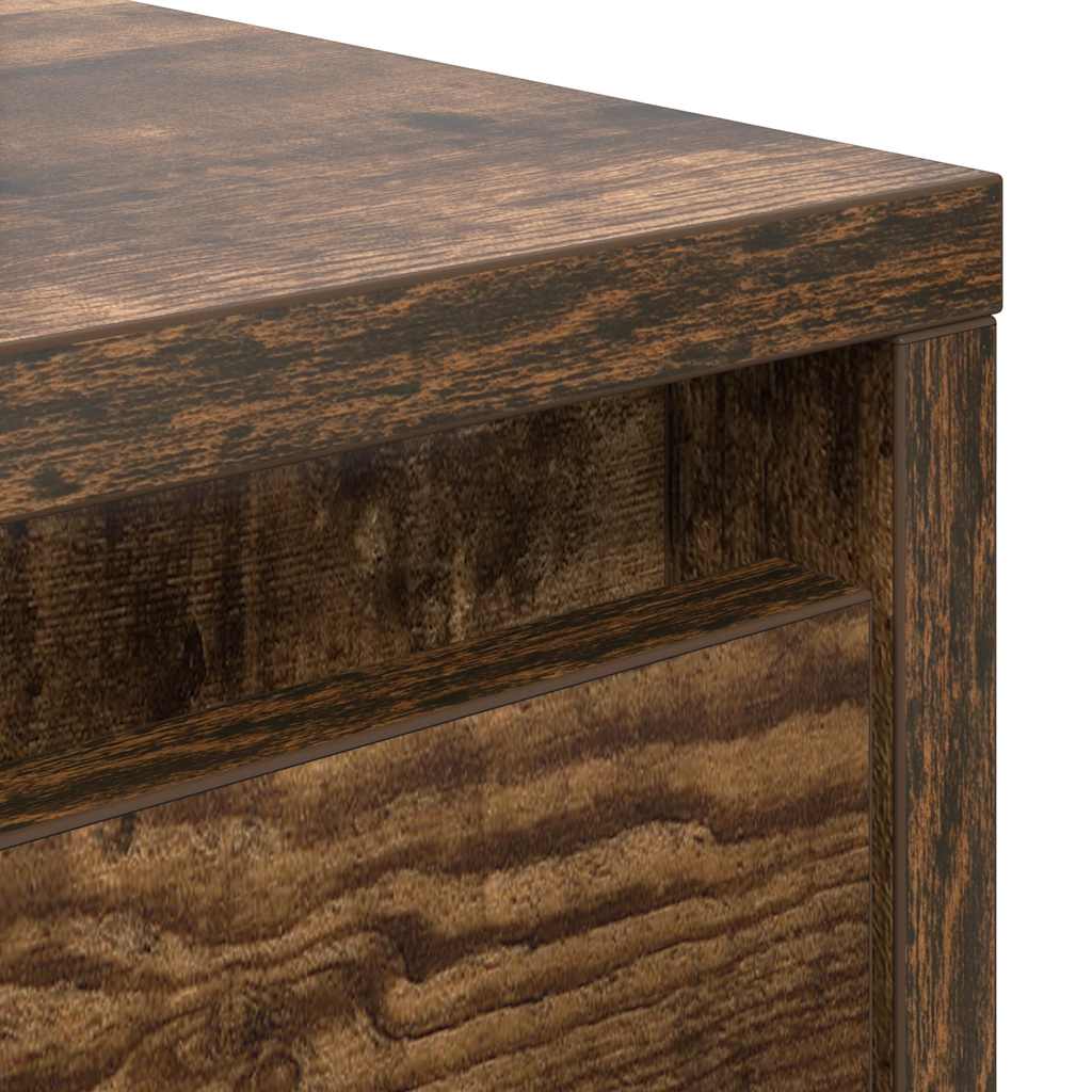 vidaXL Coffee Table with Drawers Smoked Oak 100x100x40 cm