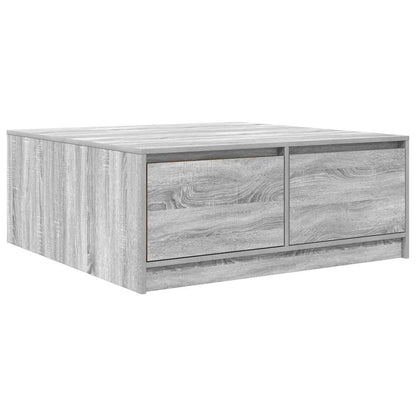 vidaXL Coffee Table with Drawers Grey Sonoma 100x100x40 cm