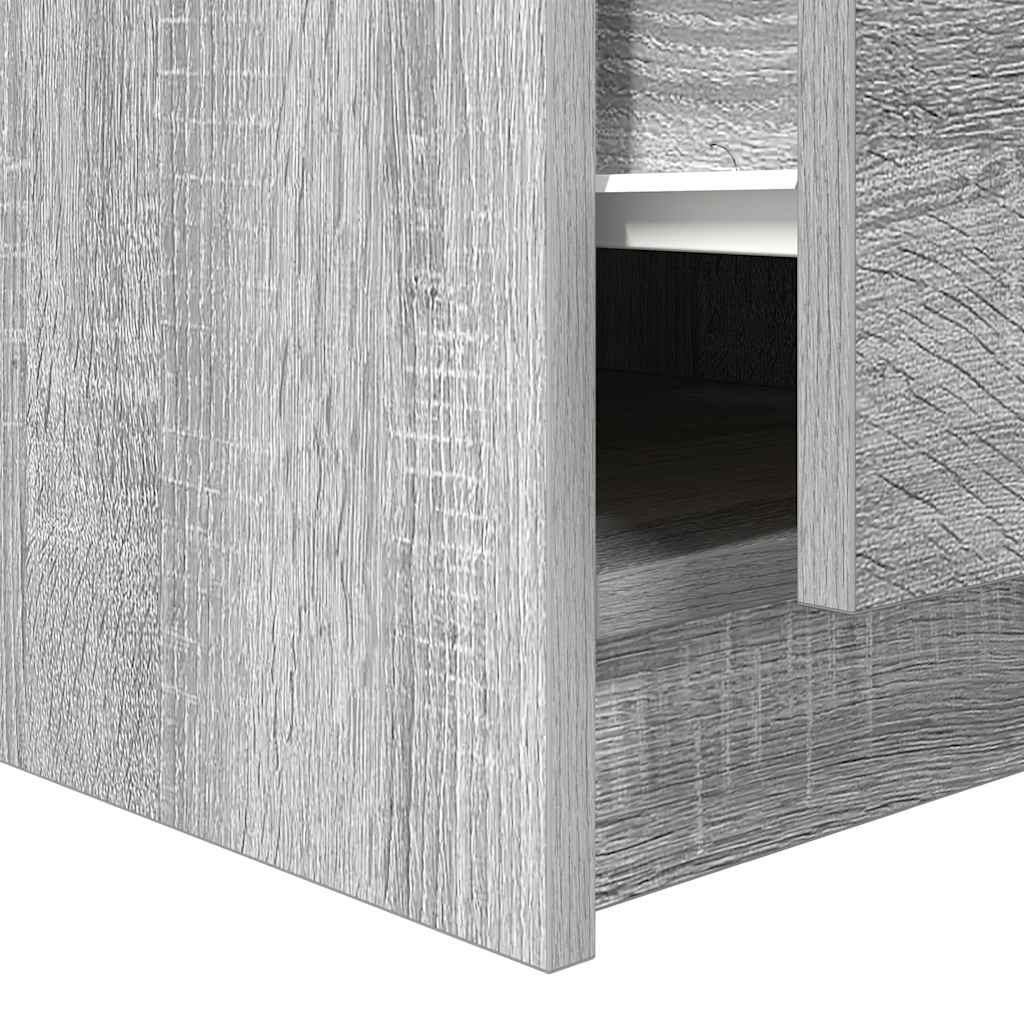 vidaXL Coffee Table with Drawers Grey Sonoma 100x100x40 cm