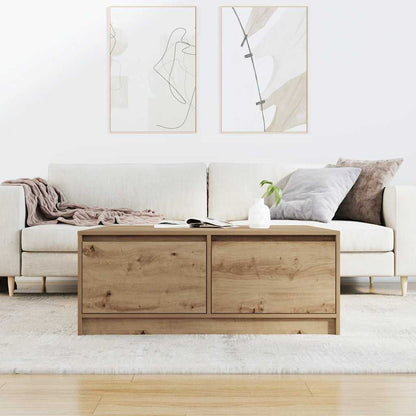 vidaXL Coffee Table with Drawers Artisan Oak 100x100x40 cm