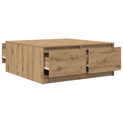 vidaXL Coffee Table with Drawers Artisan Oak 100x100x40 cm