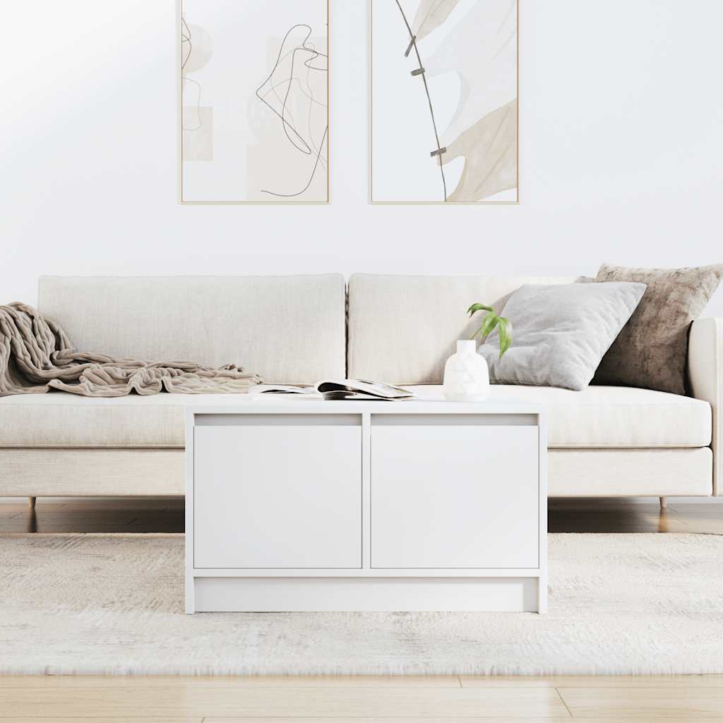 vidaXL Coffee Table with Drawers White 70.5x70x40 cm