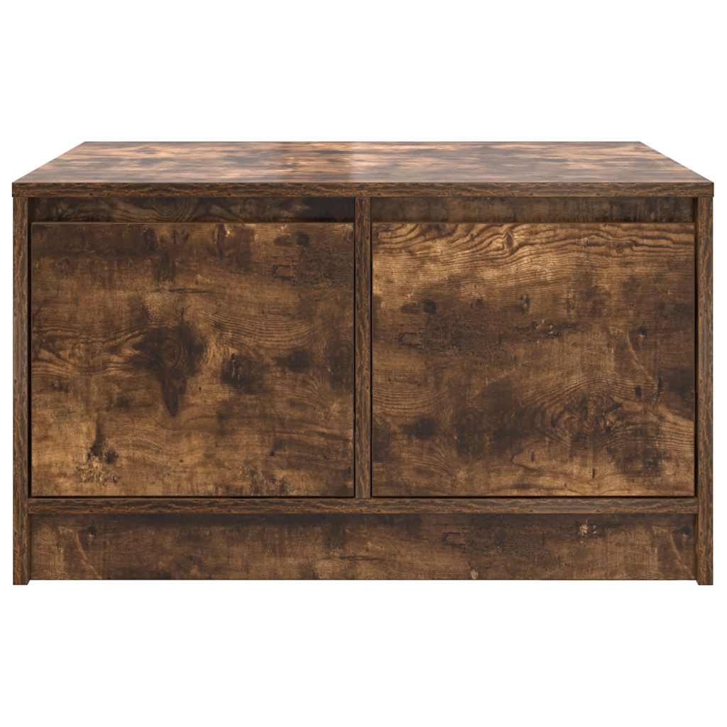 vidaXL Coffee Table with Drawers Smoked Oak 70.5x70x40 cm