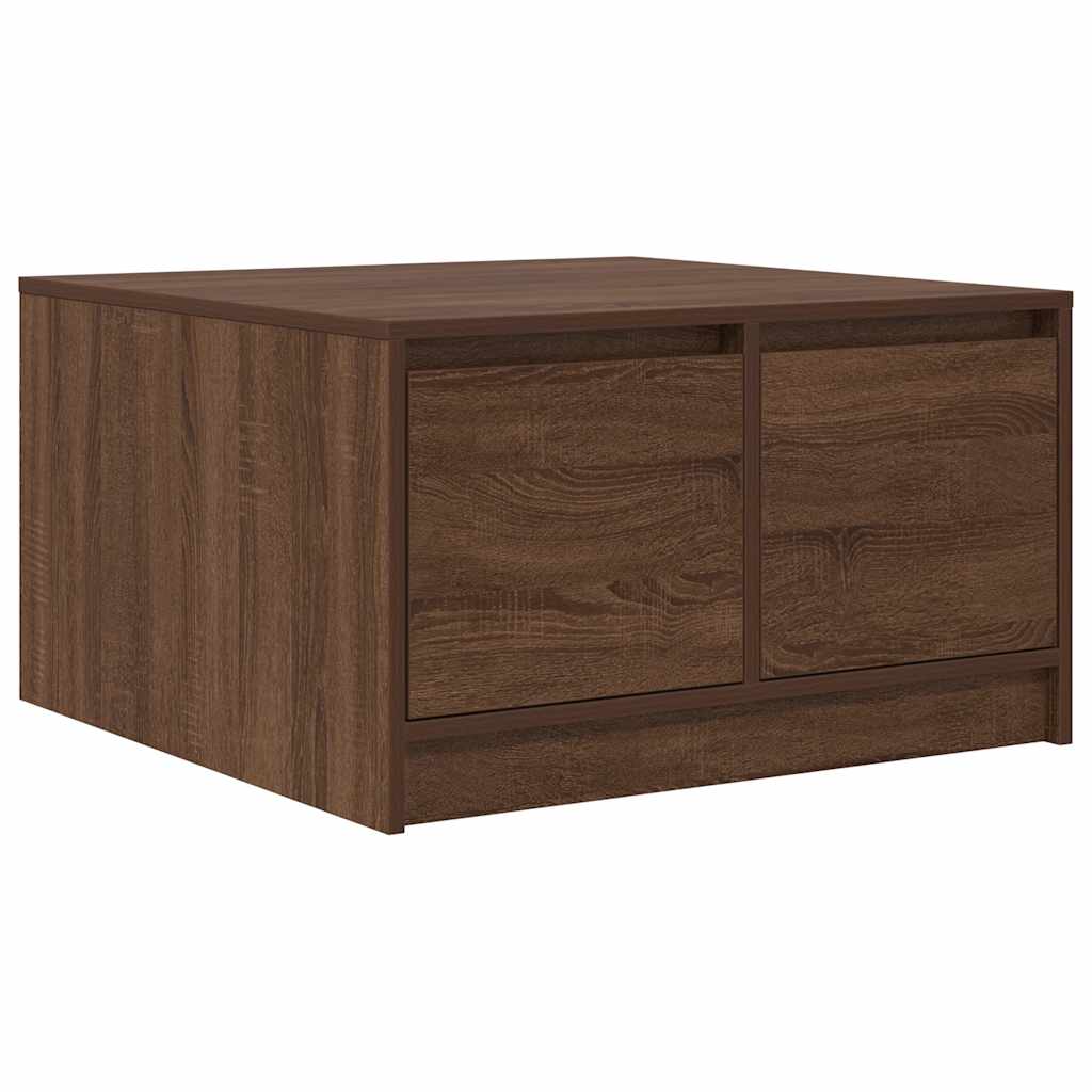 vidaXL Coffee Table with Drawers Brown Oak 70,5x70x40 cm