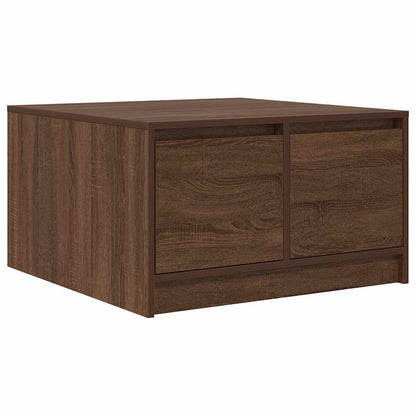 vidaXL Coffee Table with Drawers Brown Oak 70,5x70x40 cm
